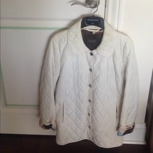Coach white quilted jacket
